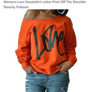 LOVE Off the Shoulder Sweatshirt